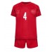 Danmark Simon Kjaer #4 kläder Barn VM 2022 Hemmatröja Kortärmad (+ korta byxor)